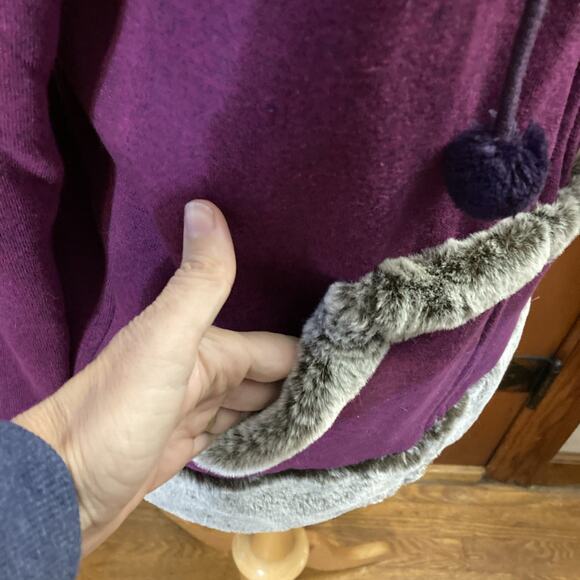 Disney Frozen Broadway Musical Jacket Fur Hoodie Sz XL Purple Embroidered - Picture 6 of 12